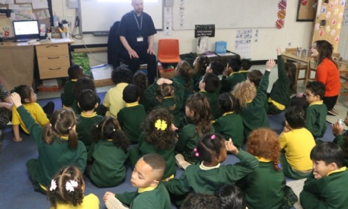 Father Ross visits EYFS